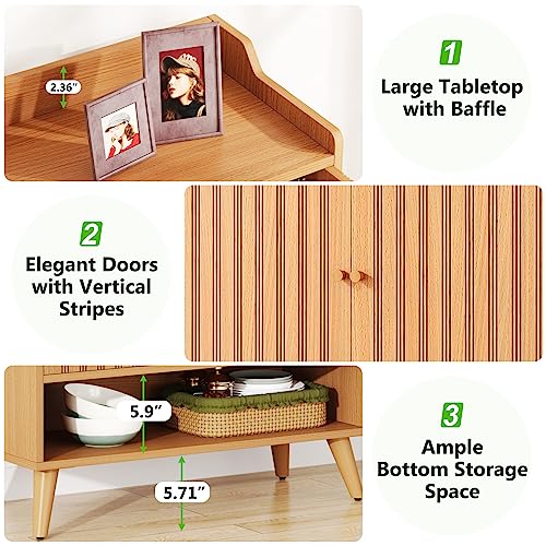 Tribesigns Sideboard Buffet Cabinet, Wood Kitchen Storage Cabinet with 2 Doors, Accent Cabinet with Removable Shelves for Kitchen, Dining Room, Living Room, Entryway (1) Tribesigns