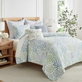 Levtex Home English Forest Green Reversible King/Cal King Quilt Set (106x92in) and 2 Pillow Shams (36x20in) - Bedding - Blue, Green - Cotton King Size Quilt Bedding Set - Lightweight Soft Pre-Washed Levtex Home