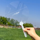GSHLLO 10 Pcs Plastic Round Handheld Fan Blank Hand Craft Fans Clear Sublimation Fans Handheld Painting Crafting Fans Chinese Style Hand Fans for DIY Crafts GSHLLO