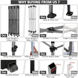 COBIZI 10x30 Pop up Canopy Tent 10x30 Canopy with 8 Sidewalls Waterproof Heavy Duty Commercial Canopy Tent for Parties Outdoor Tent Garden Gazebo Tent, Carry Bag with Wheel(10x30ft,Black) COBIZI