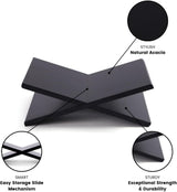 Solid Wood Book Stand - Large Cross Frame Black Oak Wooden Book Holder & Display for Coffee Table & Bible Book Stand, Open Book Stand - Premium Book Stand for Reading, Display & Cradle Stand for Table WoodArtSupply