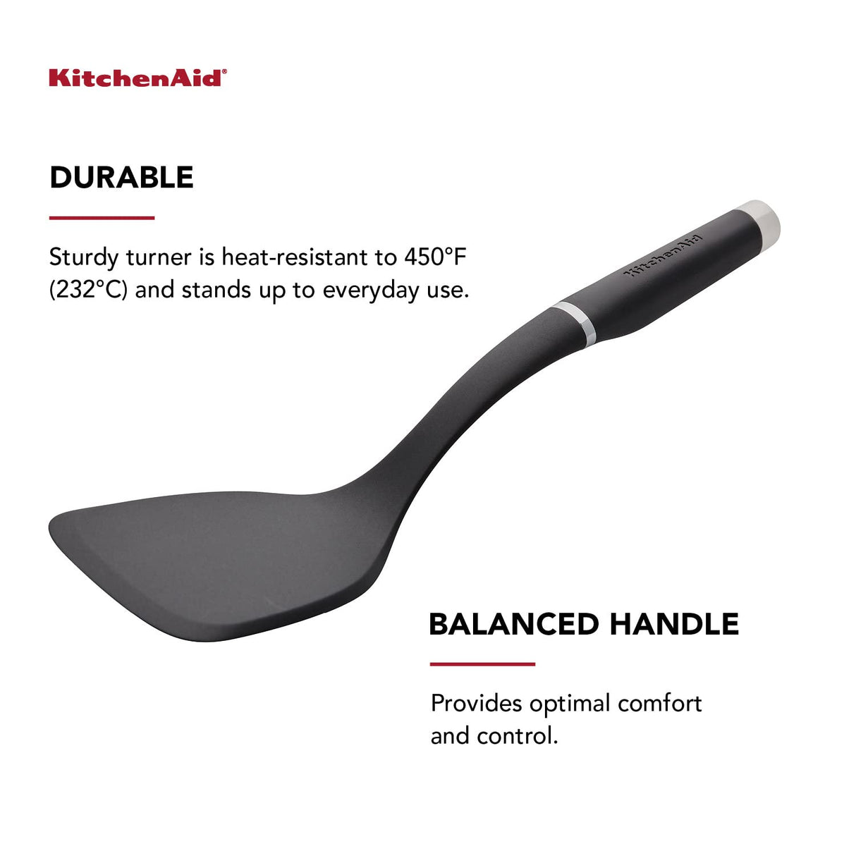 KitchenAid - KO001OHOBA KitchenAid Gourmet Large Solid Turner, one size, Matte Black KitchenAid