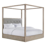 Pemberly Row Contemporary Wood King Canopy Bed in Gray Finish Pemberly Row
