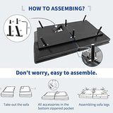 Opoiar Fabric Futon Sofa Bed, Memory Foam Couch Convertible Loveseat, Sleeper Sofa Modern Futon Sets for Small Apartments, Compact Living Space, Office (Grey) Erdoru