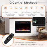 RELAX4LIFE 23’’ Electric Fireplace Wall Mounted - Recessed Fireplace Heater w/6 Adjustable Flame, 5 Brightness, Overheat Protection, Remote Control, Timer, Electric Fireplace Inserts, 1500W (Black) RELAX4LIFE