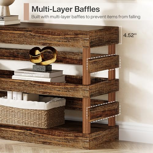 Tribesigns 70.9-Inch Extra Long Console Table, Farmhouse Entryway Table with 3-Tier Storage Shelf, Narrow Sofa Table Behind Couch, Wood Console Table for Living Room, Hallwahy, Foyer Tribesigns