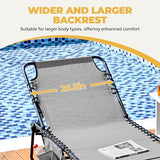 Yaheetech 26.4" Tanning Chair with Face Hole, Adjustable 5-Position Folding Chaise Lounge Chairs, Outdoor Lounge Chairs for Lawn, Beach, Patio, Gray