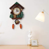AUNMAS Wall Clock Traditional Chalet Tabletop Wall Sound Cuckoo Clock Tree House Clock for Bedroom Living Room School Office Decoration AUNMAS