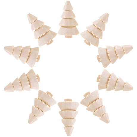 EXCEART Mini Wooden Christmas Tree, 10Pcs Unfinished Wood Miniature Trees for Christmas Crafts Peg People Nature Table Small World Play Holiday Xmas Party Favor Gifts EXCEART