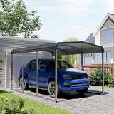 10x15 FT Heavy Duty Metal Carport Kits with Galvanized Steel Roof and Frame, Outdoor Carport Canopy Enhanced Base, Extra Large Car Garage Shelter for Car, SUV, Truck and Boats, Gray Redpick
