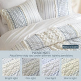 INK+IVY 100% Cotton Duvet Mid Century Modern Design, All Season Comforter Cover Bedding Set, Matching Shams, Full/Queen, Imani Chenille Navy INK+IVY