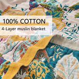 ERZVND Boho Throw Blanket Farmhouse Decor Throw Blanket Bohemian Blanket for Bed 100% Cotton Muslin Woven Couch Blanket All Seasons Quilt Bedroom (Beige, 50"x60") ERZVND