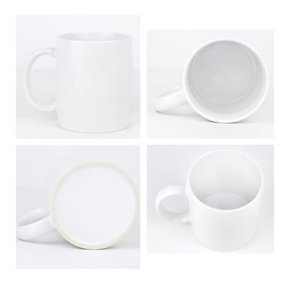 MAIKESUB Sublimation Blank Ceramic Coffee Mugs Set of 6 Pcs White Mugs 11 oz Porcelain Espresso Cups Sublimation Mugs Blank DIY for Coffee Soup Tea Milk Latte Hot Cocoa etc