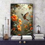 Hummingbird Paint by Numbers Kit for Adults, Paint by Numbers Flower Pattern Design DIY Easy Canvas Crafts for Adults Beginner with 3 Brushes and Acrylic for Room Decor, Gifts 24x32 Inch -bby2506O6 WoodArtSupply