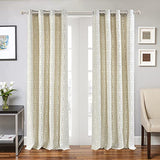 Deco Window 1 Inch Extendable 36"-66" Farmhouse Ivory Curtain Rod for Windows & Doors with Hammered Mushroom Finials & Brackets Set Deco Window