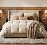 GarveeHome Queen Size Bed Frame with Storage Drawers, Corduroy Upholstered Platform Bed with Wingback and Tufted Headboard, No Box Spring Needed, Beige GarveeHome