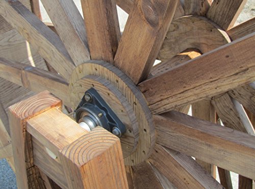 SamsGazebos Craftsman Style Japanese Wood Water Wheel with Stand 8 ft SamsGazebos