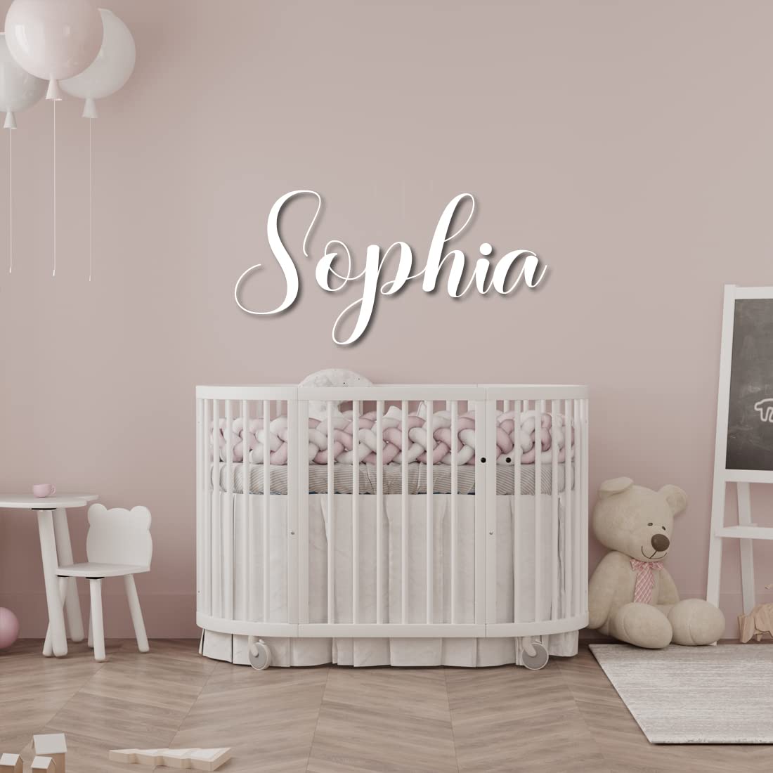 Name Sign for Nursery Wooden Name Plaque Baby Girl Wall Decor Boys Room Nameplate Birthday Laser Cut Letters Sign Grib Newborn Gift Pabawa