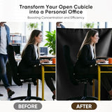 YUCOBE 72" x 66" Cubicle Curtain for Office Privacy Curtains for Room Divider Door, Desk Shade for Cubicle to Block Ligh, Temporary Door for a Room Privacy, 1Pcs with 4 Hook, Black YUCOBE