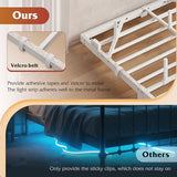WLIVE Floating Queen Bed Frame, 1500Lbs Heavy Duty Metal Platform with LED Light and Charging Station, No Box Spring Needed, Easy Assembly, No Noise, Queen Size, Black, White WLIVE