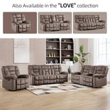 CANMOV Manual Recliner Single Sofa, Wall-Hugger Reclining Couch, Upholstered Sofa Chair with Armrests, Fabric Reclining Couch with Soft Cushion for Living Room (Brown, 36" W)