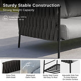 EAST OAK Life Chatter Patio Furniture Set 5 Pieces, Outdoor Furniture 5-Seat Sofa with Two Round Coffee Table, Waterproof Thick Cushion Deep Seating for Porch, Balcony, Earth Black & Misty Grey EAST OAK