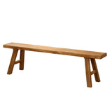 Farmhouse Indoor Wooden Living room Dining Bench, Asian Natural Wood Kitchen Entryway Bench with Armless Design and Short Height, Solid Wood Shoe Bench Entryway Benches，Brown(100*26*45cm/39.3*10.2*17. SEIFE