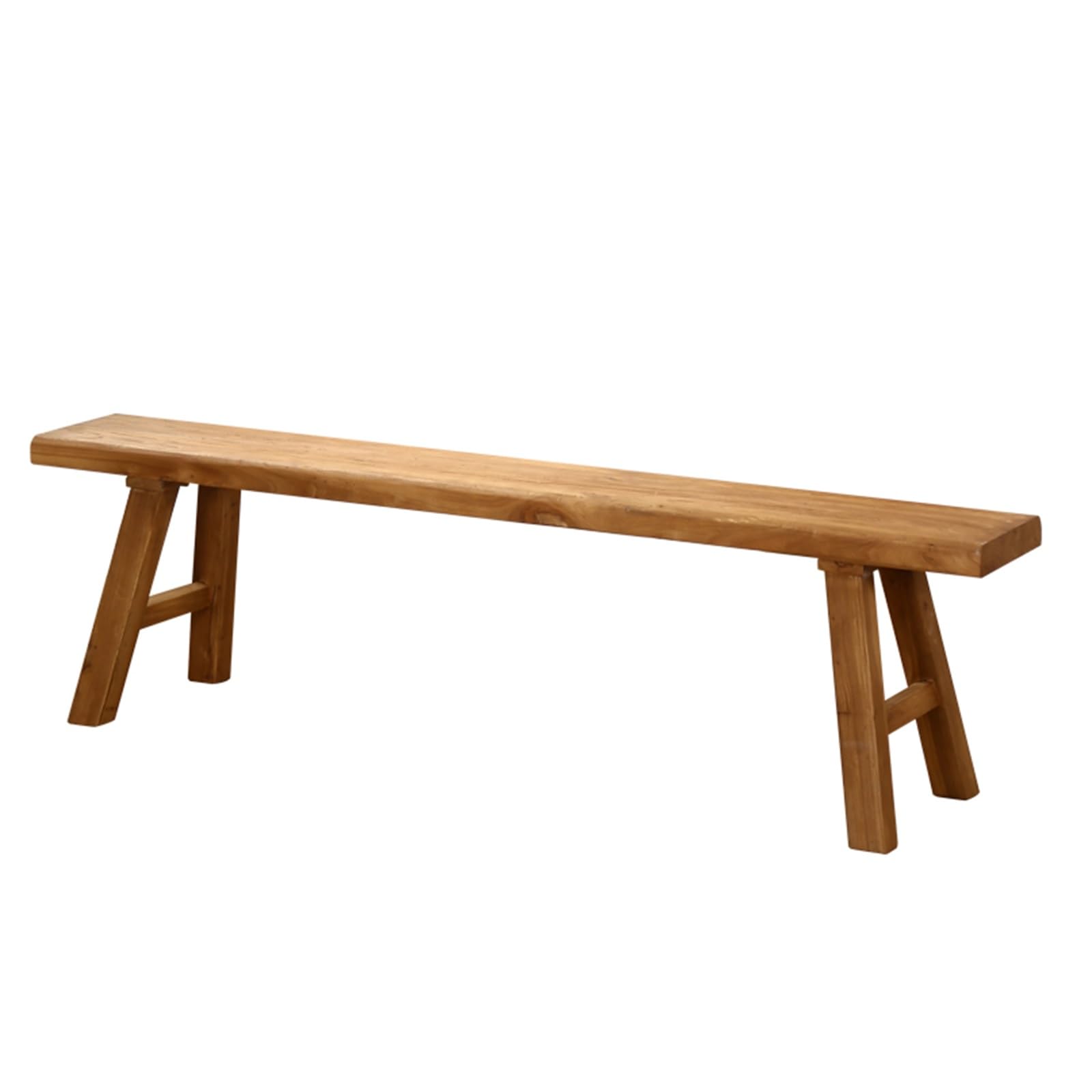 Farmhouse Indoor Wooden Living room Dining Bench, Asian Natural Wood Kitchen Entryway Bench with Armless Design and Short Height, Solid Wood Shoe Bench Entryway Benches，Brown(80*26*45cm/31.5* - WoodArtSupply