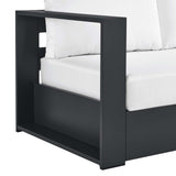 Modway Tahoe Aluminum Modular Left-Facing Outdoor Patio Loveseat in Gray White with Weather-Resistant Cushions, Couch for Garden Backyard, Poolside Modway