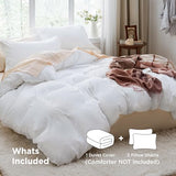 Bedsure White Duvet Cover Queen Size - 3 Pieces Prewashed Cotton-Like Polyester Extra Soft Bedding Set, Includes 1 Duvet Cover 90x90 Inches with Zipper Closure & 2 Pillow Shams, Comforter Not Included Bedsure