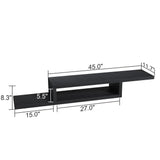 ChooChoo Floating TV Stand Shelf, Wall Mount Entertainment Center, 60” Media Console Stand for Living Room, Bedroom, Black ChooChoo