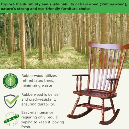 IC International Concepts Williamsburg Rocking Rocker Chair, Cherry IC INTERNATIONAL CONCEPTS