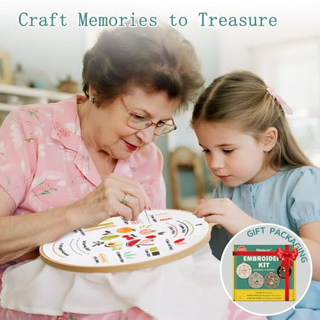 Meyocky Embroidery Kit for Beginners, 4 Pack Starter Embroidery Kits for Adults Learn 31 Stitches with Simple Patterns, Step-by-Step Video Stitch Practice Sampler Kit,Gift for Women Craft Lovers Meyocky