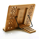 wishacc Large Size Bamboo Book Stand and Cookbook Holders for Reading Hands Free wishacc
