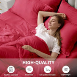 Velorose Queen Comforter Set Red - Bed in a Bag Queen Size 7 Pieces, Soft Bedding Set for All Seasons, Christmas Premium Queen Comforter Set with Comforter, Sheets, Pillowcases & Shams Velorose