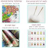 Joyhoor Stamped Cross Stitch Kits for Beginners, Needlepoint Kits for Adults, 11CT Counted Embroidery Kits-Magic Mandala 18x18 inchs