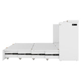 Harper & Bright Designs Full Size Murphy Bed Wall Bed with Storage Drawers and a Set of Sockets & USB Ports, Pulley Structure Design, Space-Saving for Multipurpose Guest Room or Home Office, White Harper & Bright Designs