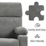 FiveWillowise Power Rocking Chair Nursery with Adjustable Armrests&Headrest, Glider Recliner Chair, Swivel Reading Chair with Electric Lumbar Support, Cup Holder, Nightlight and USB Ports, Grey