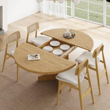 Feonase 59" Round Extendable Dining Room Table for 6, Modern Oval Kitchen Table with Heavy Duty Wood Base, for Kitchen Dining Living Room, Easy Assembly, Noise-Free, Oak Feonase