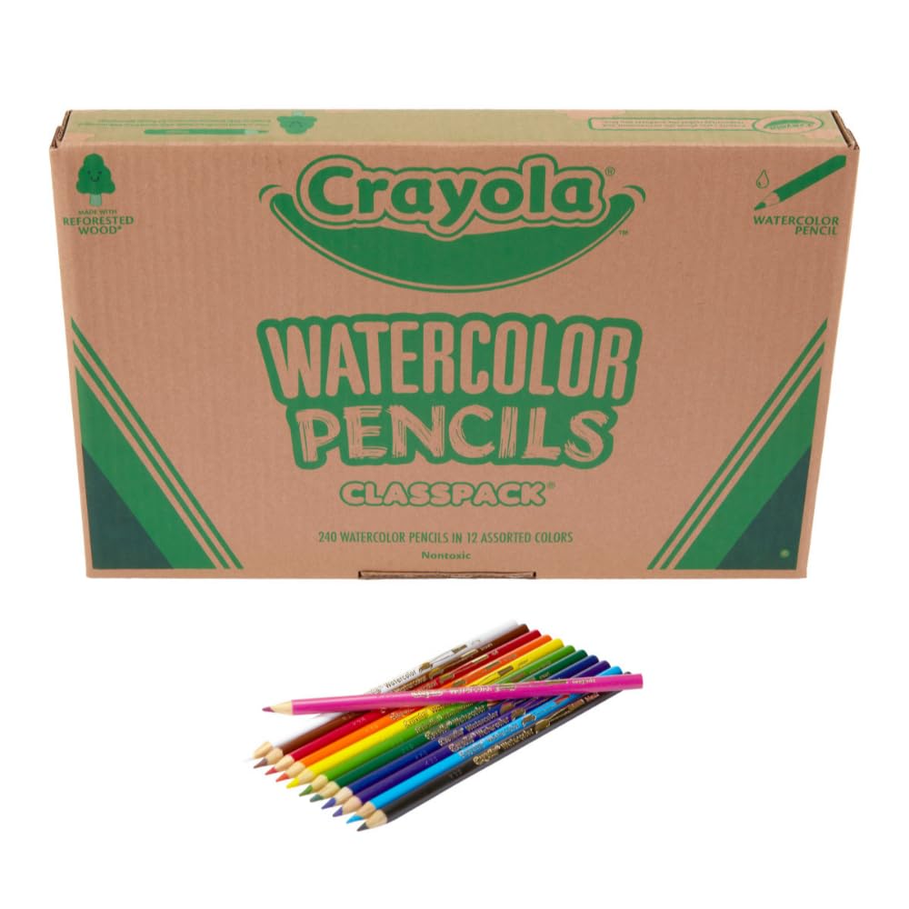 Crayola Classpack Watercolor Pencils, 240ct, 20 each of 12 Colors, Great for Classroom, Educational, Art Tools Crayola
