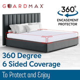 Guardmax Jersey Knitted Full Zippered Mattress Encasement - Waterproof & Bed Bug Proof Mattress Protector - Comfortable, Soft, and Noiseless Zippered Bedding - Dust Mite Proof (54 x 75 x 12) Guardmax