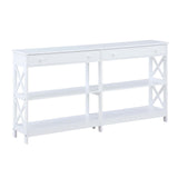 Convenience Concepts Oxford 2-Drawer Console Table with Shelves, 60", White Convenience Concepts