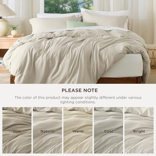 Bedsure Duvet Cover Queen Size - Soft Double Brushed Bedding Set for Kids & Adults, Zipper Closure, 3 Pieces, Includes 1 Duvet Cover (90"x90") & 2 Pillow Shams, NO Comforter, Linen Bedsure