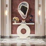 Tribesigns Modern Console Table with Geometric Base, 40 inch Wood Entryway Table Sofa Table Narrow Long, Contemporary Accent Table for Living Room, Entryway, Hallway Tribesigns