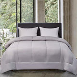 Blue Ridge Home Fashions Comforter Breathable Microfiber Duvet Insert, Summer Cooling Winter Warm Reversible Down Alternative Quilt Comforter for All Season, Full/Queen, White/Platinum Blue Ridge Home Fashions