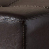Baxton Studio Nox Brown Leather Ottoman , Dark Brown , SMALL - Baxton Studio
