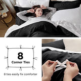 Bedsure Black Duvet Cover Full Size - 3 Pieces Prewashed Extra Soft Cotton-Like Polyester Bedding Set, Includes 1 Duvet Cover 80x90 Inches with Zipper Closure & 2 Pillow Shams, Comforter Not Included Bedsure