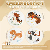 4 Pack Beginner Embroidery Kits for Adults DIY Starter Kit with,cross stitch kits for beginners,Stamped Patterns,Embroidery Hoop,Colorful Threads,Tools,Step by Step Instructions & Video Tutorial