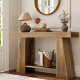 Tohomeor 47.24" Farmhouse Entryway Console Table, Narrow Sofa Table Behind Couch, Wooden Rectangular Entry Table with Storage Shelves for Entrance, Hallway, Living Room, Foyer Tohomeor