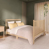 Dream On Me Synergy 5-in-1 Convertible Full-Size Baby Crib with Toddler, Day & Full Bed Conversion in Natural, GreenGuard Gold & BSA, 3 Mattress Heights, Sustainable Pinewood